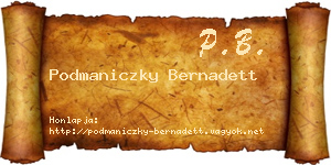 Podmaniczky Bernadett névjegykártya