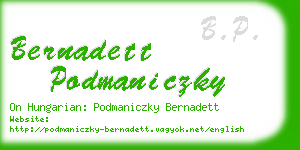 bernadett podmaniczky business card